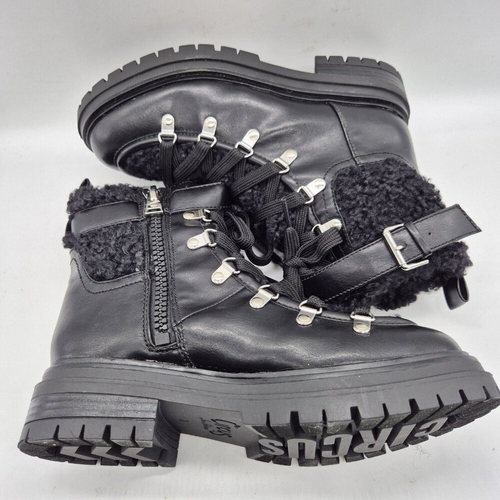 Circus by Sam Edelman Women's Boots Size 7 Gretchen Shearling Hiker Black - Picture 1 of 9